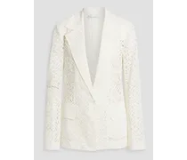 Cotton guipure lace blazer - White