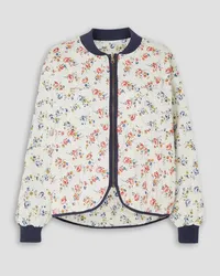 The Great The Reversible floral-print quilted cotton bomber jacket - White White