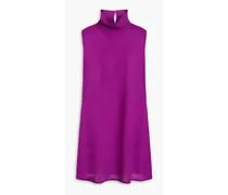 Wool-blend crepe turtleneck mini dress - Purple