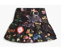 RED Valentino Skirt-effect printed faille shorts - Black Black
