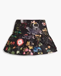 RED Valentino Skirt-effect printed faille shorts - Black Black