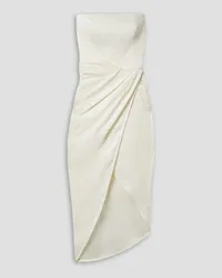 GAUGE81 Lica strapless wrap-effect linen-blend midi dress - White White