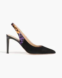 Giuseppe Zanotti Calf hair and suede slingback pumps - Black Black