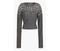 Endora crystal-embellished knitted sweater - Gray