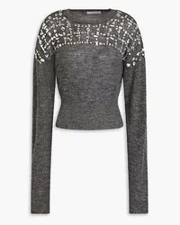 16ARLINGTON Endora crystal-embellished knitted sweater - Gray Gray