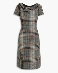 Oscar de la Renta Checked wool-blend tweed dress - Gray Gray