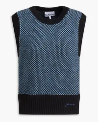 Ganni Jacquard-knit vest - Black Black