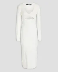 Zeynep Arcay Twisted cutout stretch-knit midi dress - White White