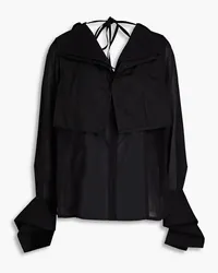 3.1 phillip lim Layered poplin and gauze blouse - Black Black