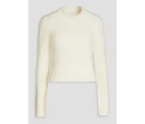 Ribbed alpaca-blend sweater - White