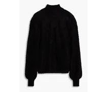 Open-knit mohair-blend sweater - Black