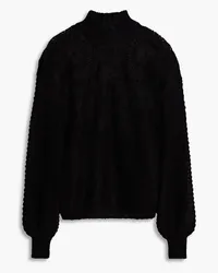 Alberta Ferretti Open-knit mohair-blend sweater - Black Black