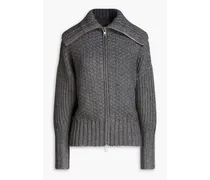 Knitted zip-up sweater - Gray
