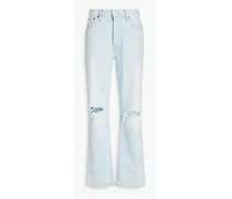 Faded high-rise straight-leg jeans - Blue
