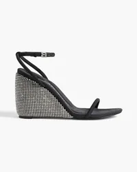 Alexander Wang Dahlia 95 crystal-embellished neoprene wedge sandals - Black Black