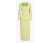 Benedetta crystal-embellished crepe maxi dress - Yellow