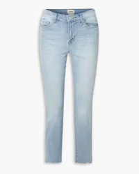 L'Agence Sada frayed cropped high-rise slim-leg jeans - Blue Blue