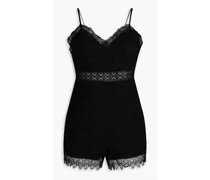 Crocheted lace playsuit - Black