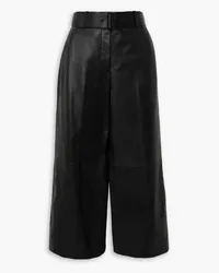 Joseph Taja belted cropped leather wide-leg pants - Black Black