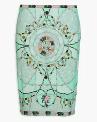 Emilio Pucci Printed jersey skirt - Green Green