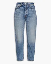 Rag & Bone Ryan cropped faded high-rise tapered jeans - Blue Blue