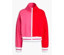Color-block French cotton-blend terry track jacket - Pink