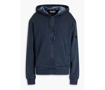 Cotton-fleece zip-up hoodie - Blue