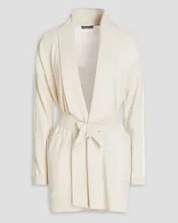 N.Peal Metallic cable knit cashmere-blend cardigan - White White