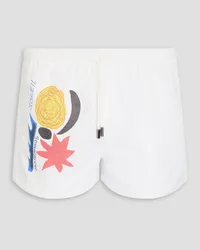 Jacquemus Short-length printed ripstop swim shorts - White White