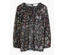 Dylan paisley-print georgette blouse - Black