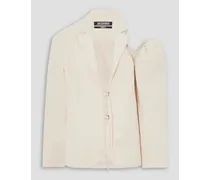 Galliga cutout linen-blend blazer - White