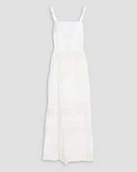 Alice + Olivia Alice Olivia - Crocheted lace-paneled linen and cotton-blend maxi dress - White White