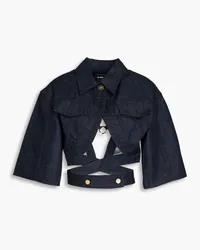 Jacquemus Le Haut de Nimes Yuma cutout ring-embellished denim shirt - Blue Blue