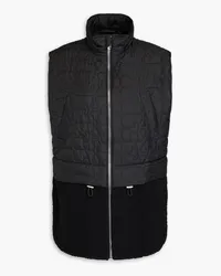 Ganni Quilted ripstop and fleece vest - Black Black