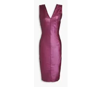 Coated metallic denim dress - Pink