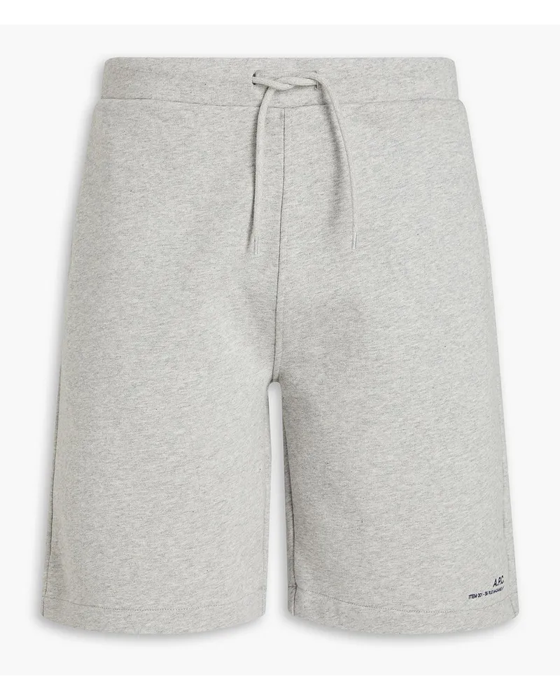 A.P.C. Coed printed cotton-jersey drawstring shorts - Gray Gray
