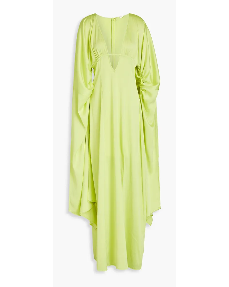Cult Gaia Winona ruched hammered-satin gown - Green Green