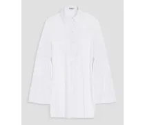Letta crochet-paneled cotton-blend shirt - White