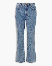 KHAITE Vivian cropped high-rise bootcut jeans - Blue Blue