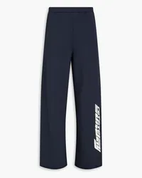 ROTATE Birger Christensen Logo-print cotton-fleece track pants - Blue Blue