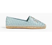 Ines embellished woven leather espadrilles - Blue