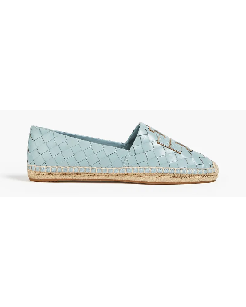 Tory Burch Ines embellished woven leather espadrilles - Blue Blue