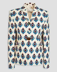 Tory Burch Printed crepe blazer - White White