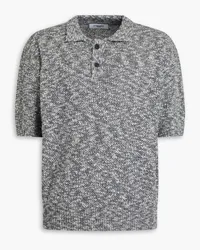 LE 17 SEPTEMBRE Marled cotton-blend polo shirt - Gray Gray