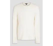 Intarsia-knit cashmere sweater - White