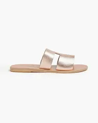 Ancient Greek Sandals Apteros cutout metallic leather slides - Metallic Metallic