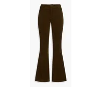Genevieve cotton-blend corduroy flared pants - Green