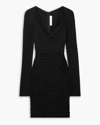 Dion Lee Pintucked stretch-jersey mini dress - Black Black