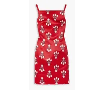 Elena printed faille mini dress - Red