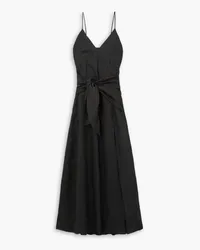 Cortana Juliana tie-front ramie maxi dress - Black Black